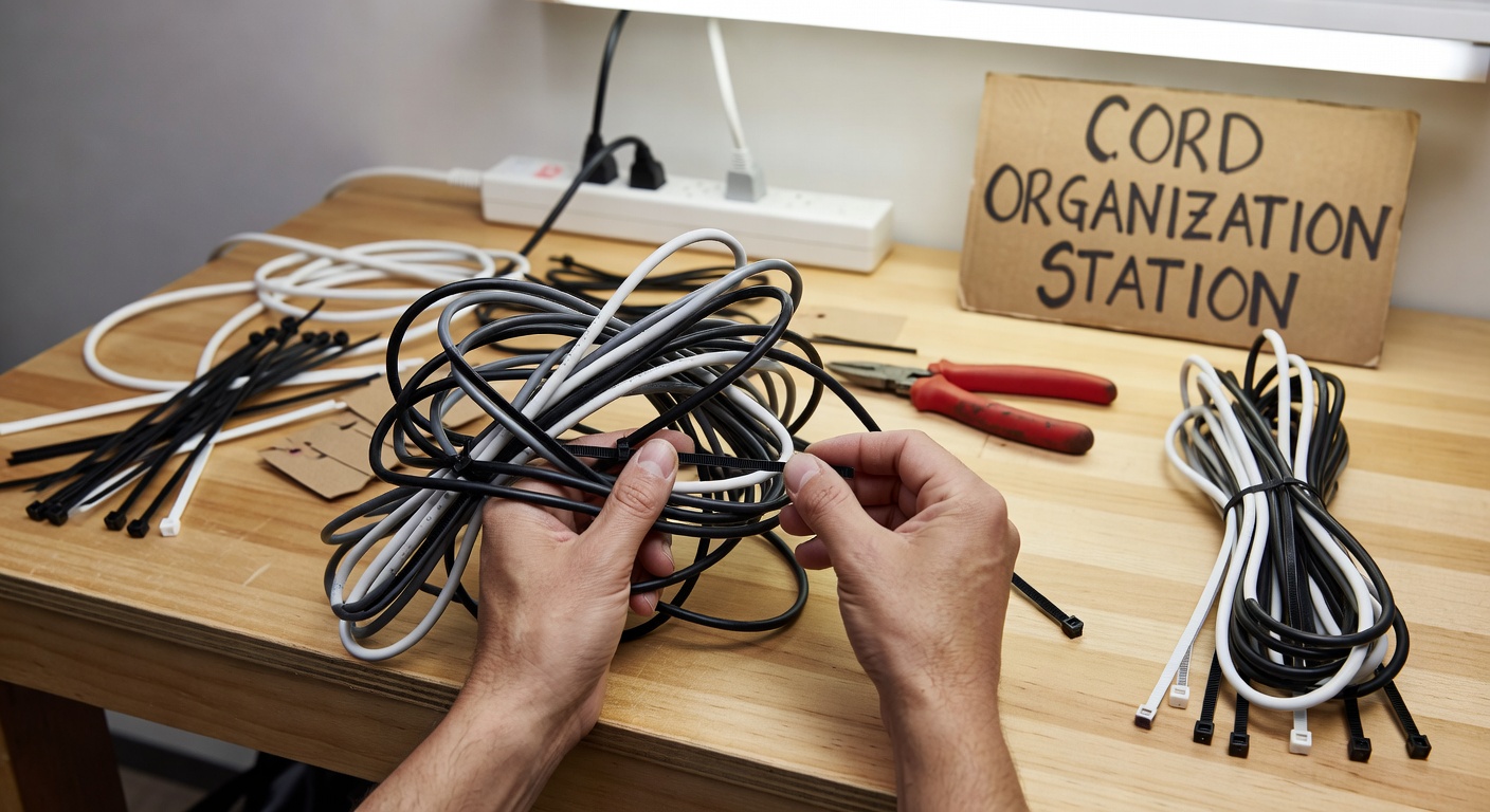 Neatly organised cables and cords — the kind of practical, considered approach that defines our editorial philosophy